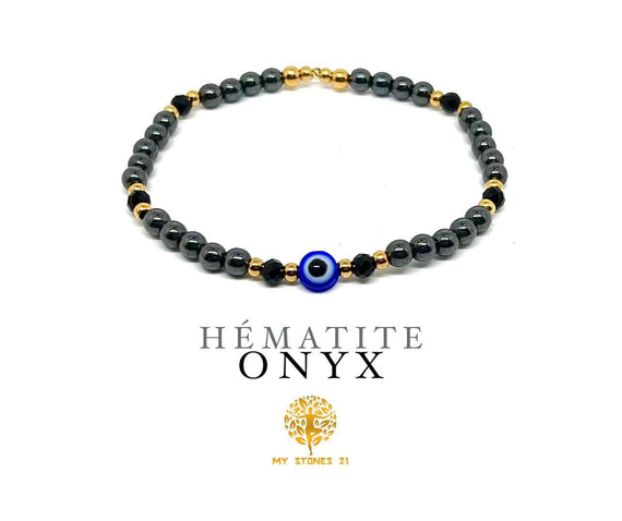 Oeil grec hématite/Onyx