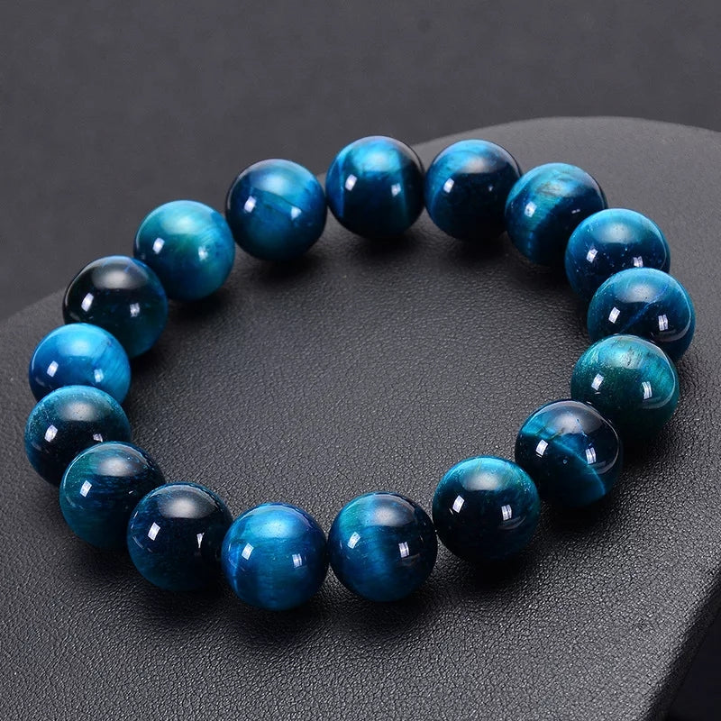 Plug (bouchon) En Pierre Œil De Tigre Bleu - Pour Oreilles étirées, Double évasement, Jusqu'à 30 Mm