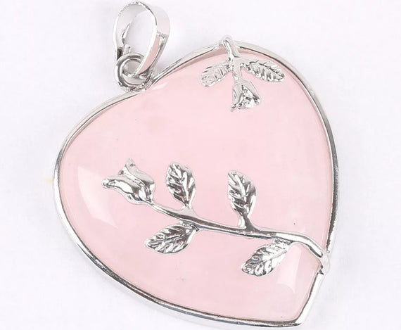 Quartz rose coeur acier