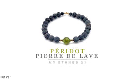 Peridot/Pierre de lave finition Plaqué Or