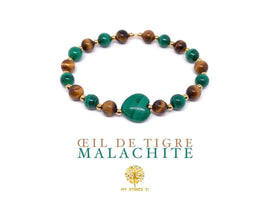 Oeil de tigre/Malachite coeur