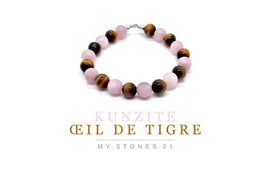 Kunzite/Oeil de Tigre finition Argent S925