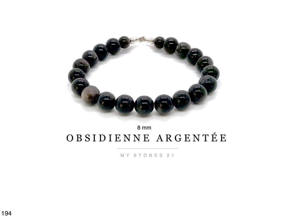 Obsidienne Argentée finition Argent S925