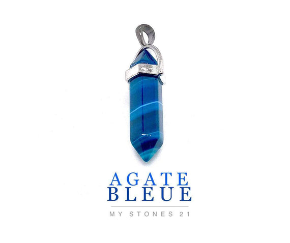 Pendentif Agate Bleue