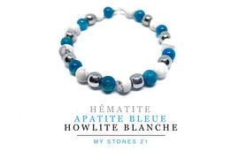 Enfant Hematite/Apatite bleue/Howlite blanche