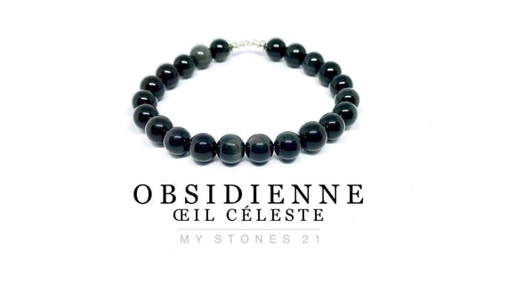 Obsidienne œil céleste finition Argent S925