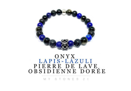 Onyx/Lapis Lazuli/Pierre de Lave/Obsidienne dorée