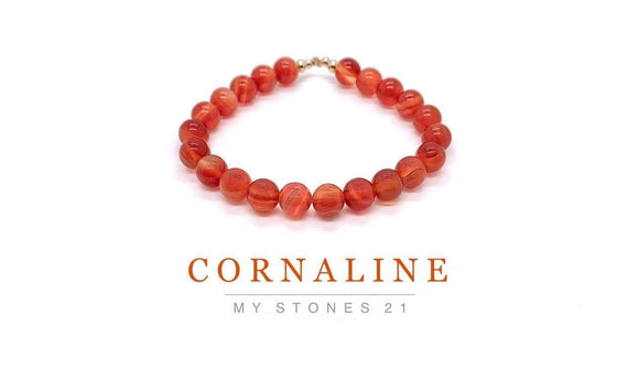 Cornaline finition Or 14k