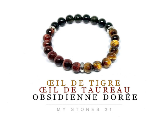 Oeil de Tigre/Oeil de Taureau/Obsidienne dorée