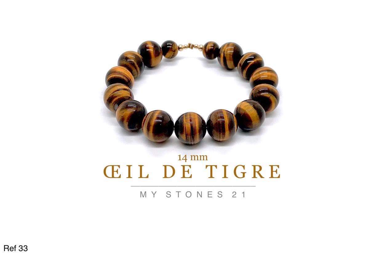 Oeil de Tigre finition Or 14k