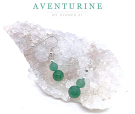 Boucles d'oreilles Aventurine Argent