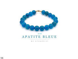Apatite bleue AAA finition Or 14k
