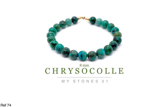 Chrysocolle finition Or 14k