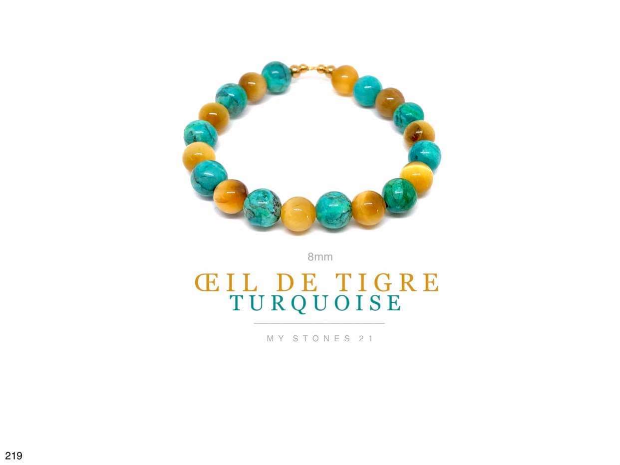 Oeil de Tigre Gold/Turquoise