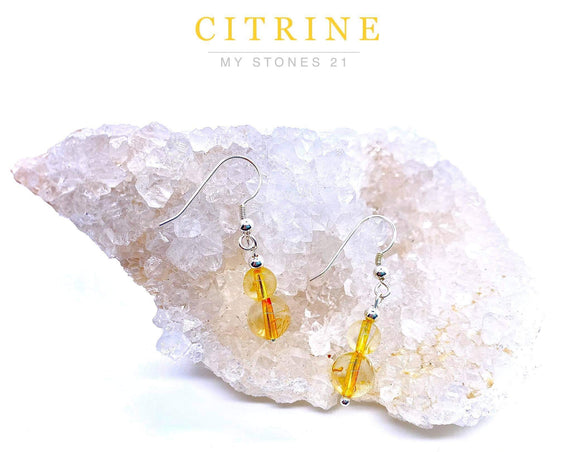 Boucles d'oreilles Citrine Argent