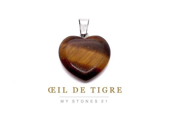 Pendentif Œil de tigre cœur