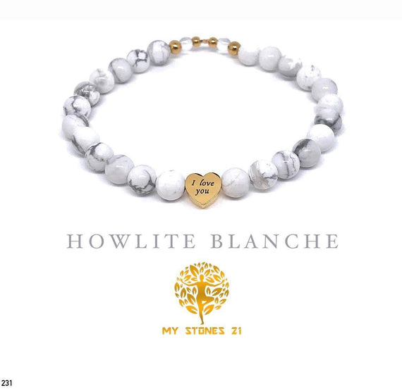 Howlite blanche coeur