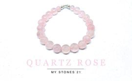 Quartz rose finition Argent S925