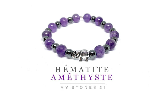 Hematite/Améthyste/Éléphant