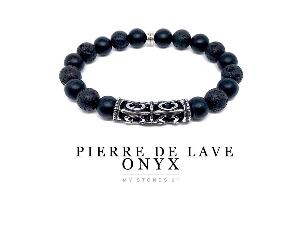 Pierre de lave/Onyx Acier