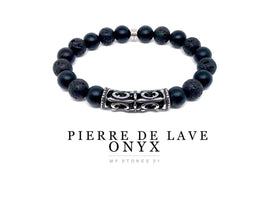 Pierre de lave/Onyx Acier