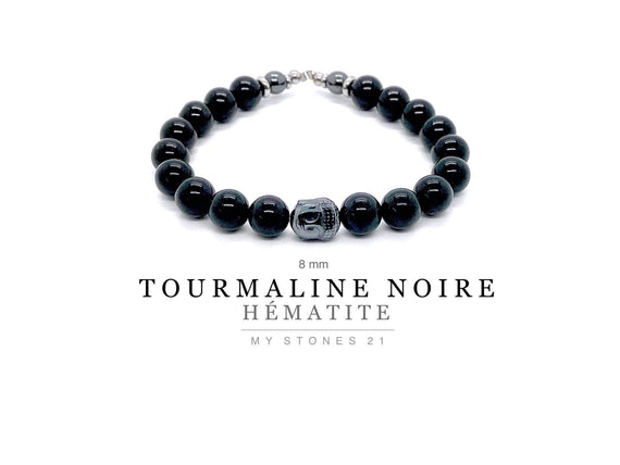 Tourmaline noire/Hematite/Bouddha