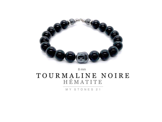 Tourmaline noire/Hematite/Bouddha