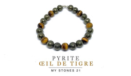 Pyrite/Oeil de Tigre finition Argent S925